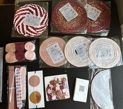 Red , White, Burgundy Paper Party Decor Lanterns, Crepe Paper, Tissue Poms, Lot