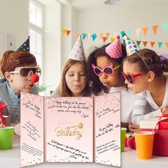 Rose Gold Happy Birthday Decorations, Creative Birthday Guest Sign in Book Al…