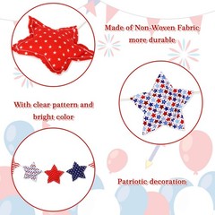 Patriotic Star Banner 3D Red Blue Star Garland Pre-Assembled 4th of July Fabric