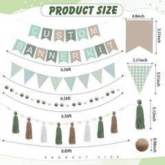 139 Pcs Felt DIY Custom Banner Kit Include 104 Letters 18 Swallowtail Flags 1…