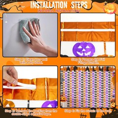 Halloween Party Decorations,2 Pack Orange Purple Black Pumpkin Metallic Foil Fri