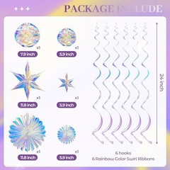 Honeycomb Ball Hanging Iridescent Party Decorations with Hanging Honeycomb Ball