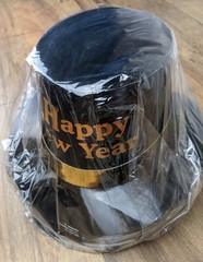 Beistle Happy New Year Hi-Hat One Size Adult Black/ Silver & Gold Color