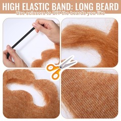 WILLBOND 4 Pieces Fake Beards Long False Beards Funny Fake Mustache Whisker(B…