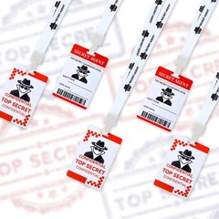 Kids Secret Agent Badge Name Tags Detective Badges Lanyards Card 30PK