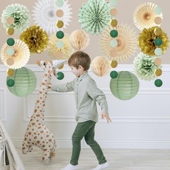 Sage Green Party Decorations Sage Green and Gold Party Decorations Pom Poms F…