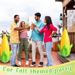 Pack PVC Corn Balloons Inflatable Corn Cob 2″ x 13″ Blow up Harvest 4