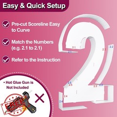 Light up Numbers 2, 3FT Giant Marquee Numbers for 2nd 21st Birthday Decoratio…