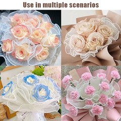 28cmx4M Flower Wrapping Paper Wave Yarn Florist Bouquet Packaging Lace Mesh