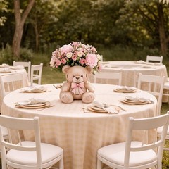 6 Pcs Bear Wooden Centerpieces for Tables Cute Bear with Bow We Can Bearly Wa…