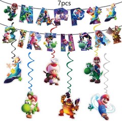 Birthday Party Decorations,50PCS latest Mario Cartoon Theme Supplies – 1 larg…
