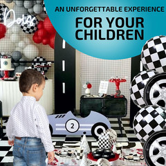 12 PCS Race Car Balloons – Wheel Tire Race Car Birthday Party Supplies 18 Inch M