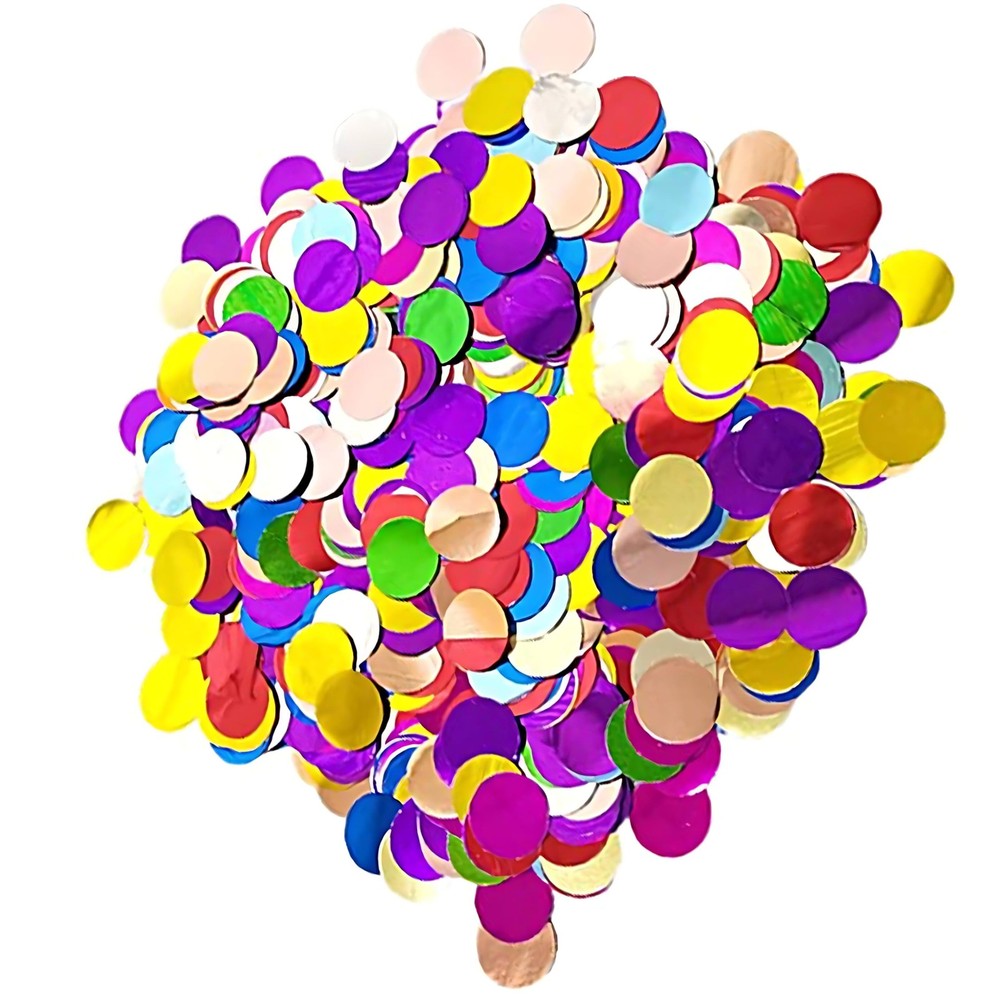 2.12oz Rainbow Table Confetti 0.59-inch Metallic Foil for Wedding Birthday