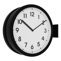 BESTIME 66289A 15-Inch Double Sided Aluminum Wall Clock.Minimalist Designed C…