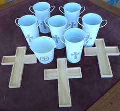 First Communion 7 Containers 3 Crosses Decorations DIY Religious Party