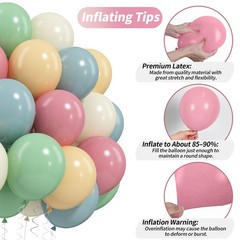 Pink Blue Green Balloons, Retro Blush Pink Sage Green Dusty Blue Ivory White …
