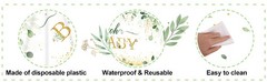 3 Pieces Sage Greenery Oh Baby Tablecloths for Baby Shower Party Decorations