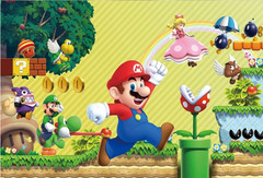 Super Mario Backdrop Game Baby Shower Birthday Party Photo Background Banner