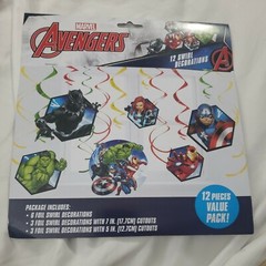 MARVEL AVENGERS – Swirl Decoration Birthday Party Supplies Dangler Pack of 12′
