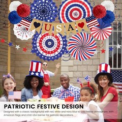 DECEED 4th of July Decorations Patriotic Decor Love USA Banner