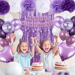 Purple Birthday Decorations for Women, Happy Birthday Party Dusty Purple