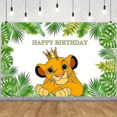 Lion King Simba Backdrop Happy Birthday Banner Baby Shower Photo Background