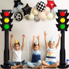 2 Pack 59 Inch Jumbo Inflatable PVC Traffic Light Balloons Racing Car Birthda…