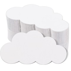 200 Pcs White Cloud Cutouts – 4 Inch Paper Cloud Shapes Die Cut Double Sided