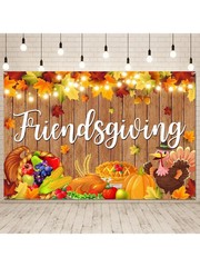 NEW Friendsgiving Party Dration, Friendsgiving Backdrop Banner 5×3 Ft Large Size