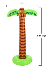 5-Ft Island Coconut Palm Blow-Up Vinyl Tropical Beach Decor Party Prop #443