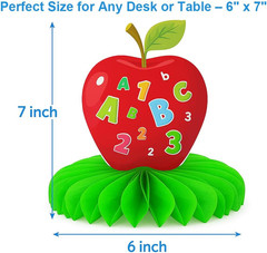 Back to School Decorations – 9PCS Honeycomb Centerpieces, Back to School Party D