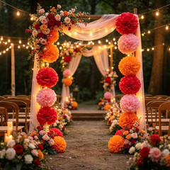 Party Tissue Pom Poms