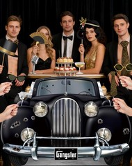 Gangster Car Photo Booth Props Set – Vintage Gangster Car Cardstock Standee w…