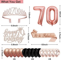 70Th Birthday Decorations for Women,32Pcs Back in 1956 Birthday Party Decoration