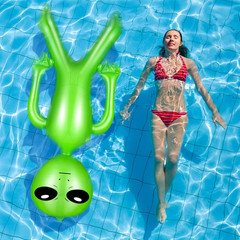 3PCS 63″ Giant Inflatable Green Alien, Blow Up Decoration for Party & Holiday
