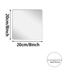 24 Pcs Square Mirror Plates for Centerpieces 8 Inch Acrylic Flat Trays Wall