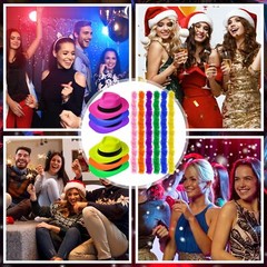 48 Pieces Neon Party Supplies 24 Pcs Colorful Feather Boas 24 Neon Hat for Adult