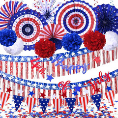 4Th Of July Patriotic Decorations Set Fourth Of July American Flag Party Supplie