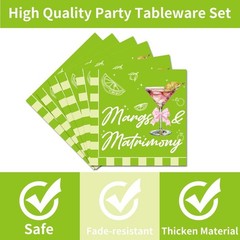 Margaritas & Matrimony Wedding/Bridal Shower Tableware (Plates, Napkins, Forks)
