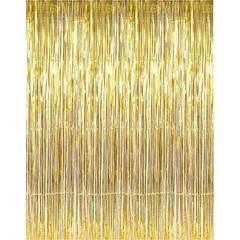 1pc 3 Meter Gold Foil Fringe Curtain Backdrop Party Decor Photo Support 3ftx8ft