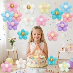 16 Set Daisy Flower Balloons DIY Kit Boho Macaron Pastel Daisy Latex Balloon …