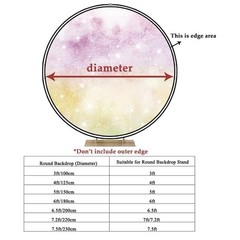 Round Pink Butterfly Flower Backdrop Girls Birthday Photography Background Decor