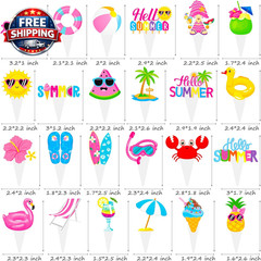 Hello Summer Cupcake Toppers Hello Summer Birthday Decorations Beach Pool Party