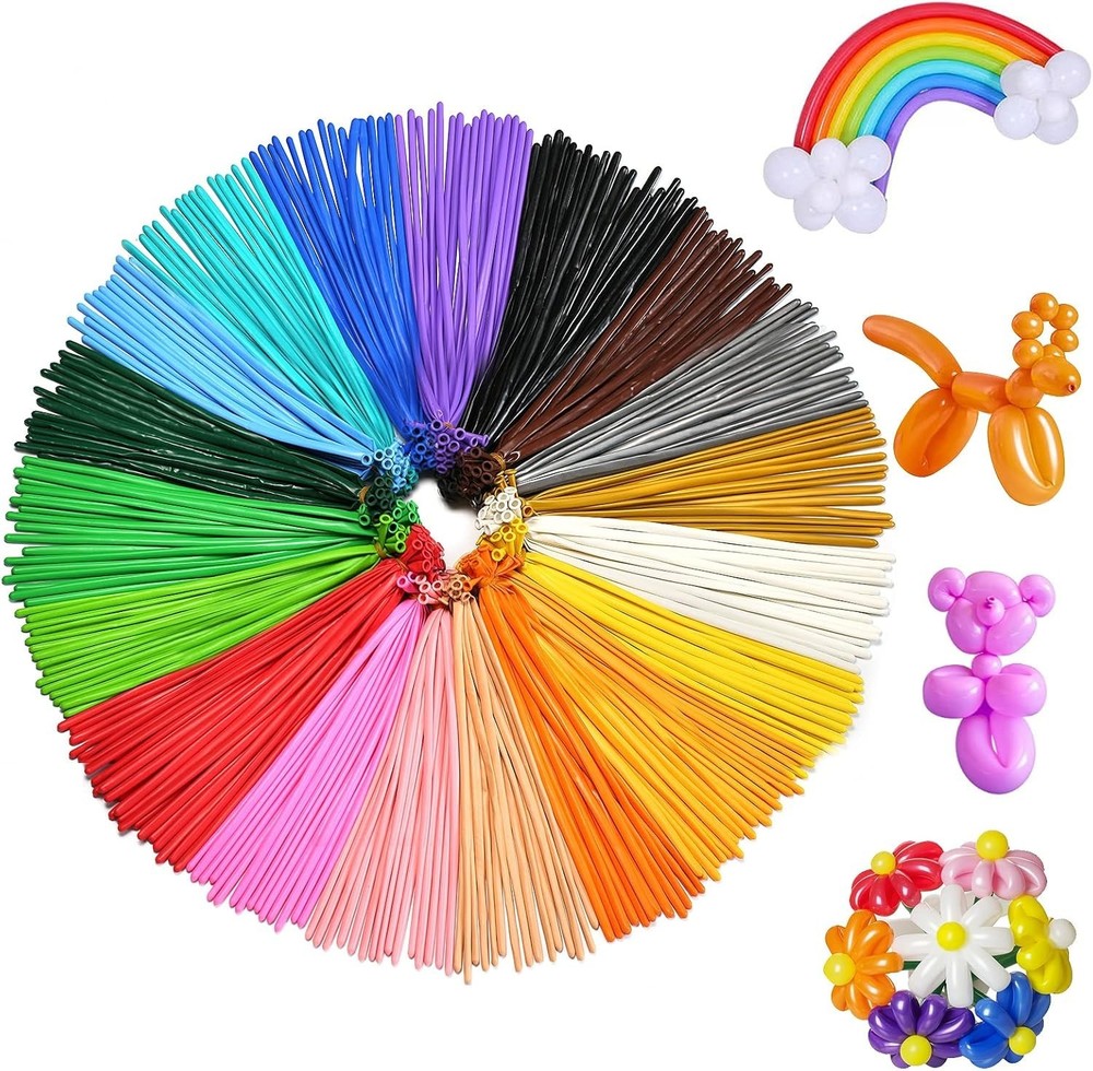 200 PCS Latex Twisting 260Q Magic Balloons – Assorted Color Long for Animal Shap