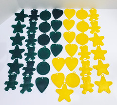 43 Plastic Balloon Weights Green Yellow Star Bear Heart Smile Vintage Zibi-Core