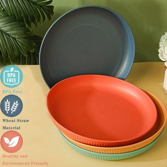 Dinner Plates Set of 4, 8 Inch Plastic 8 inches, 4 Stripe