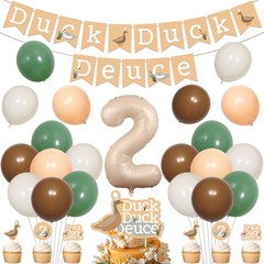 Mallard Duck 2nd Birthday Party Decorations Duck Duck Deuce Banner Backdrop C…