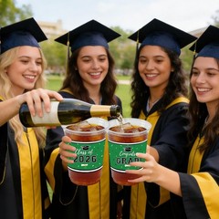 50Pcs Graduation Decorations 2026 Disposable Graduation Cups Congrats Grad Class