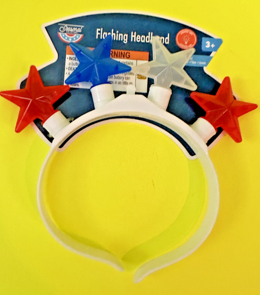4th of July Light Up Star Headband Flashing Lights Memorial Labor Day Fast Ship