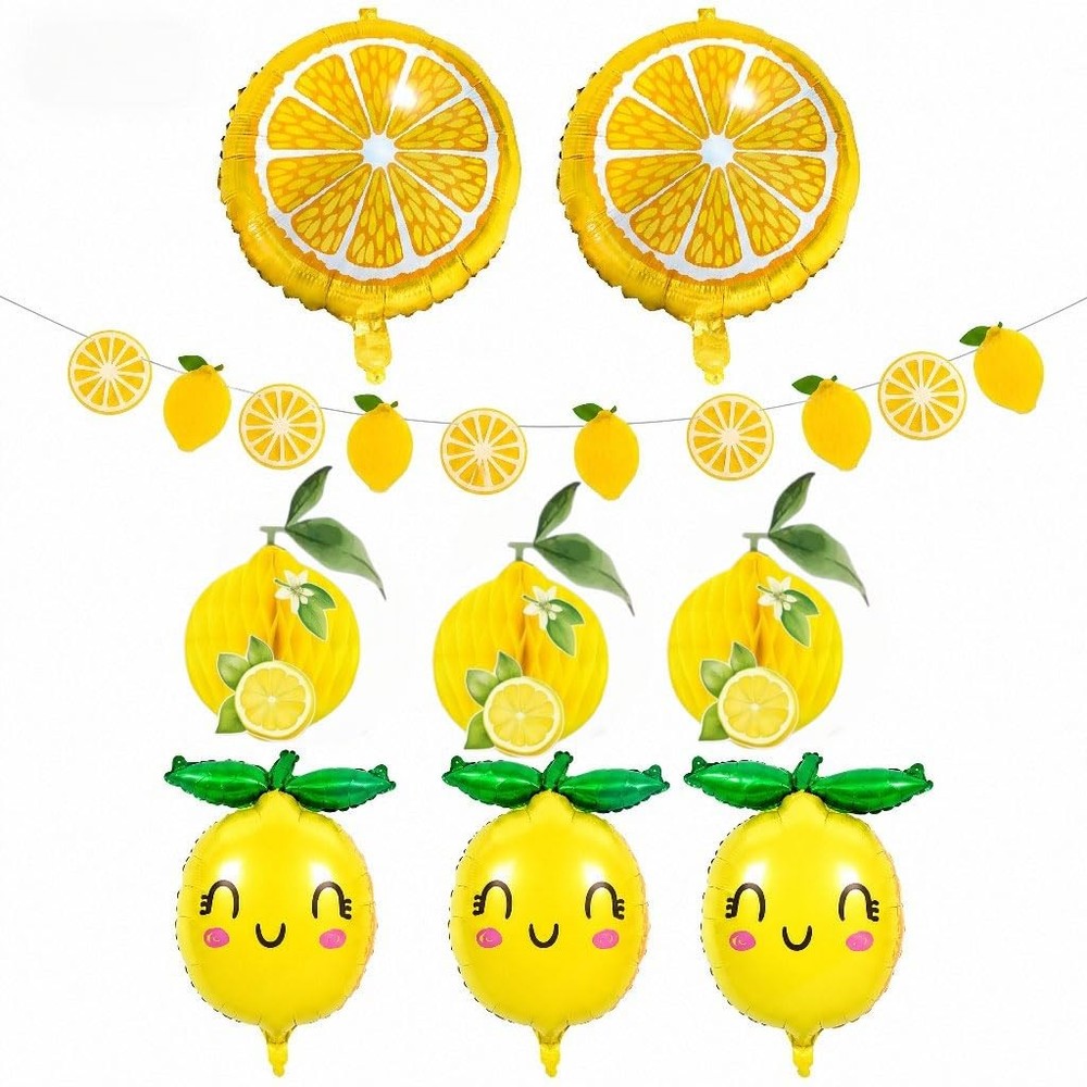 Lemon Balloons Lemon Foil Balloons 9PCS with Banner for She Found Her Main Sq…
